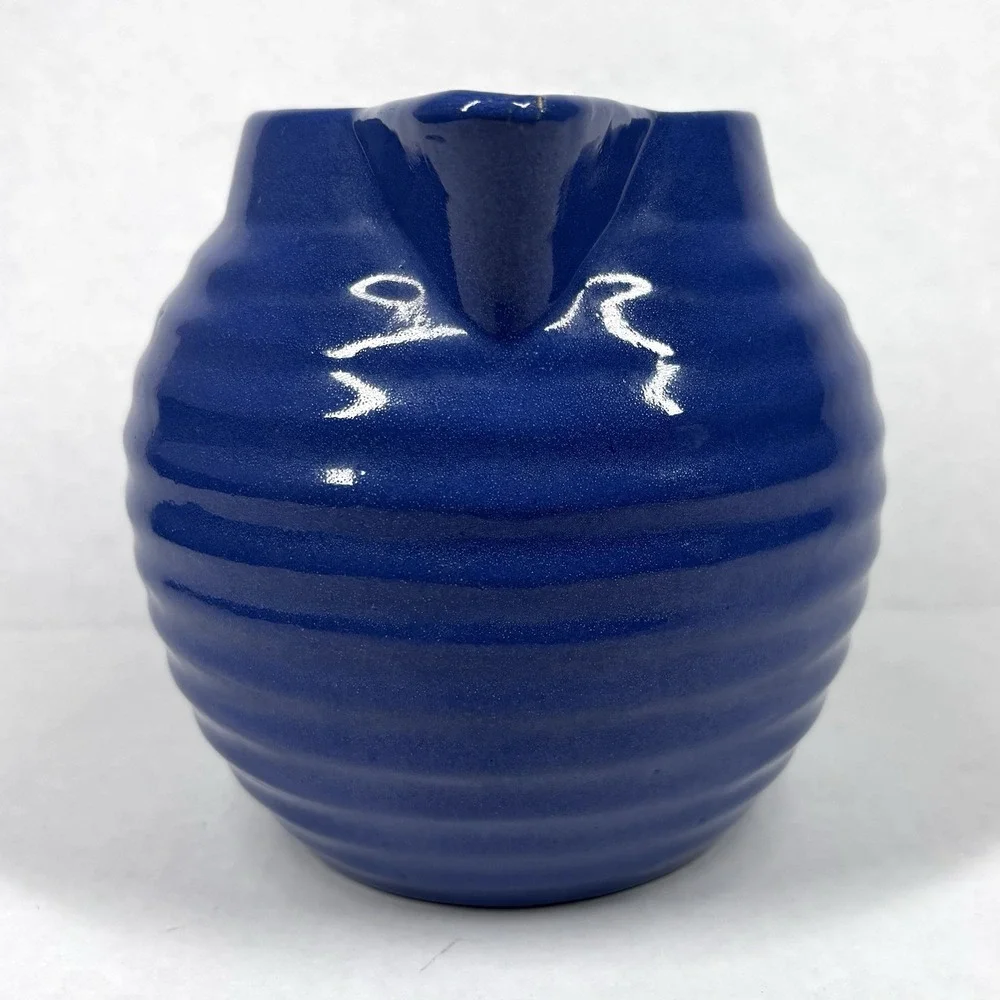 RARE Bauer Ringware‎ Beehive Cobalt Blue Pitcher 5.5